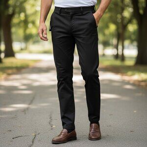 DKNY Bedford Stretch Straight Black Trousers 30W/32L  NWT